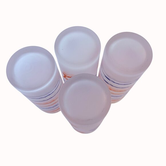 Dartington France Patriotic Tumblers Frosted Glass Set of 4 Stars Stripes July 4 - Picture 10 of 13